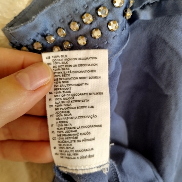 NWT Stella McCartney for H&M 100% Silk Sparkle Y2K tank Top sz 36/S - Picture 6 of 7